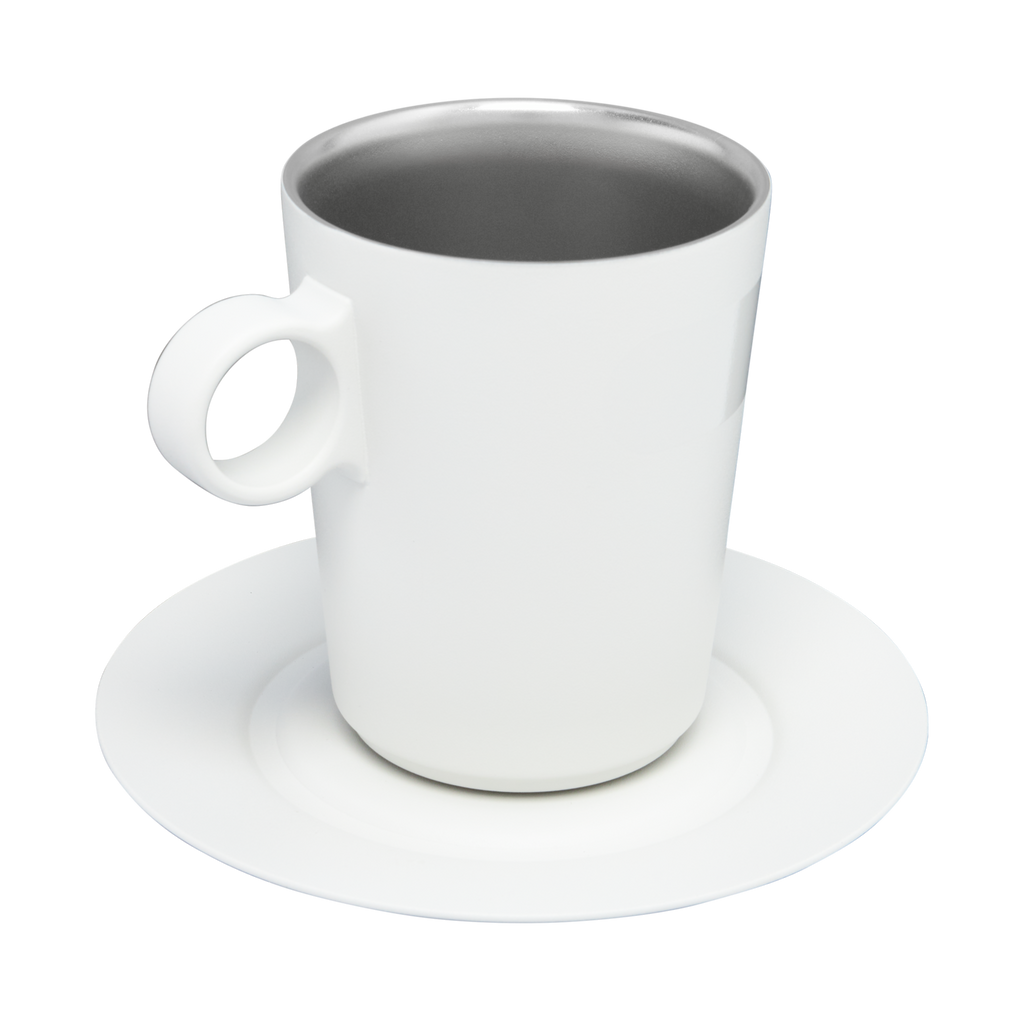 The DayBreak Café Latte Cup & Stillness Saucer | 10.6 OZ - Hydration Made Easy