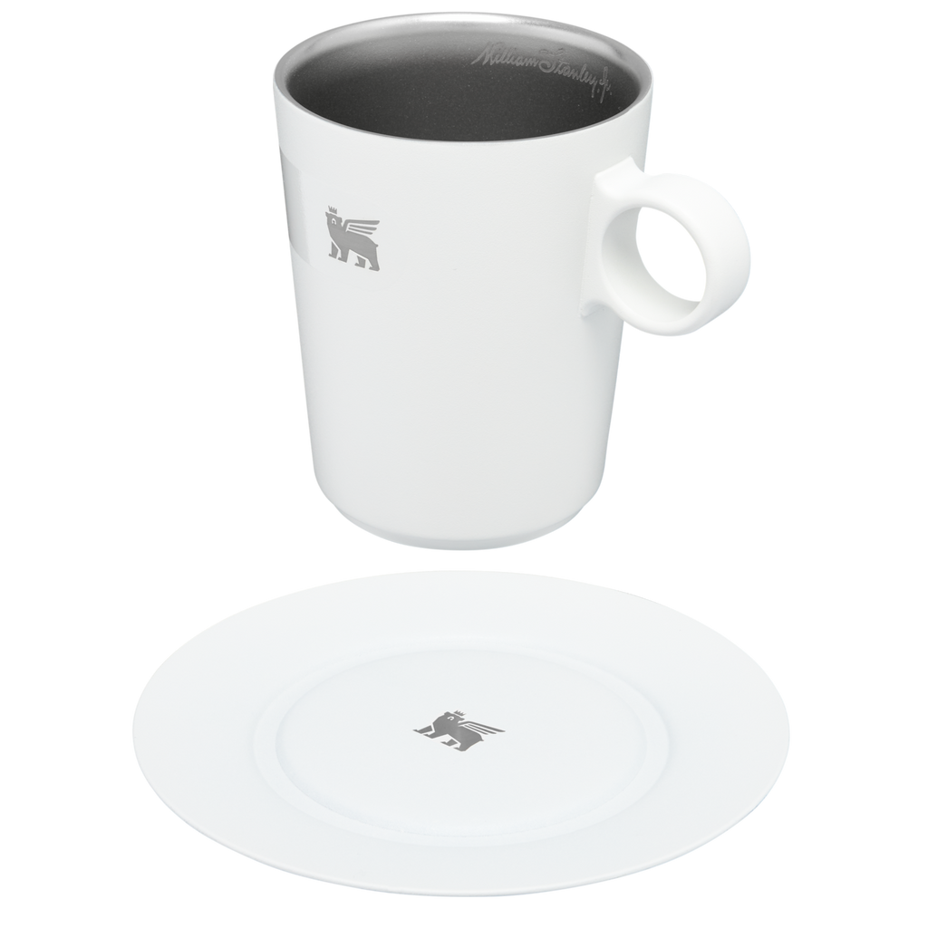 The DayBreak Café Latte Cup & Stillness Saucer | 10.6 OZ - Hydration Made Easy