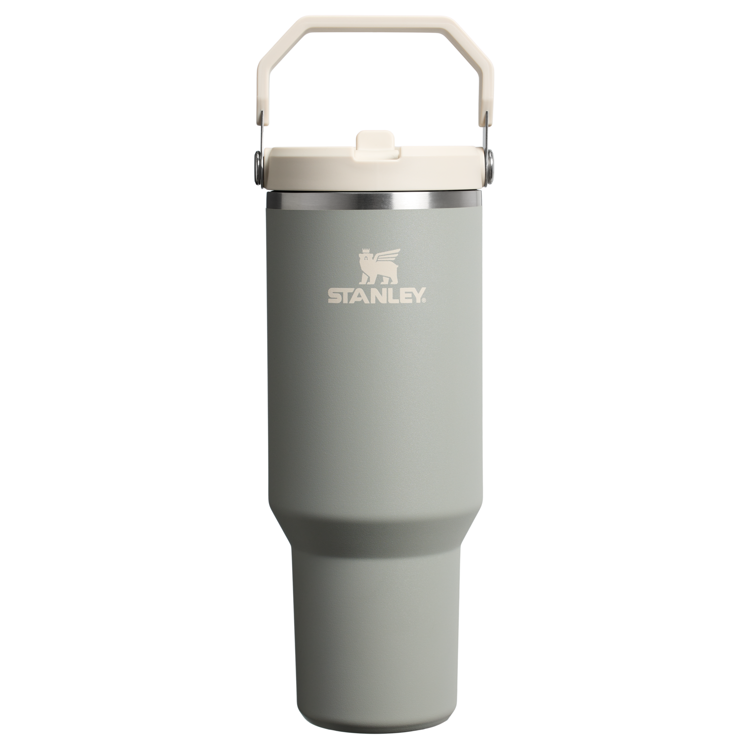 Stanley 40 OZ Ice Flow Flip Straw Insulated Tumbler In Sage Grey